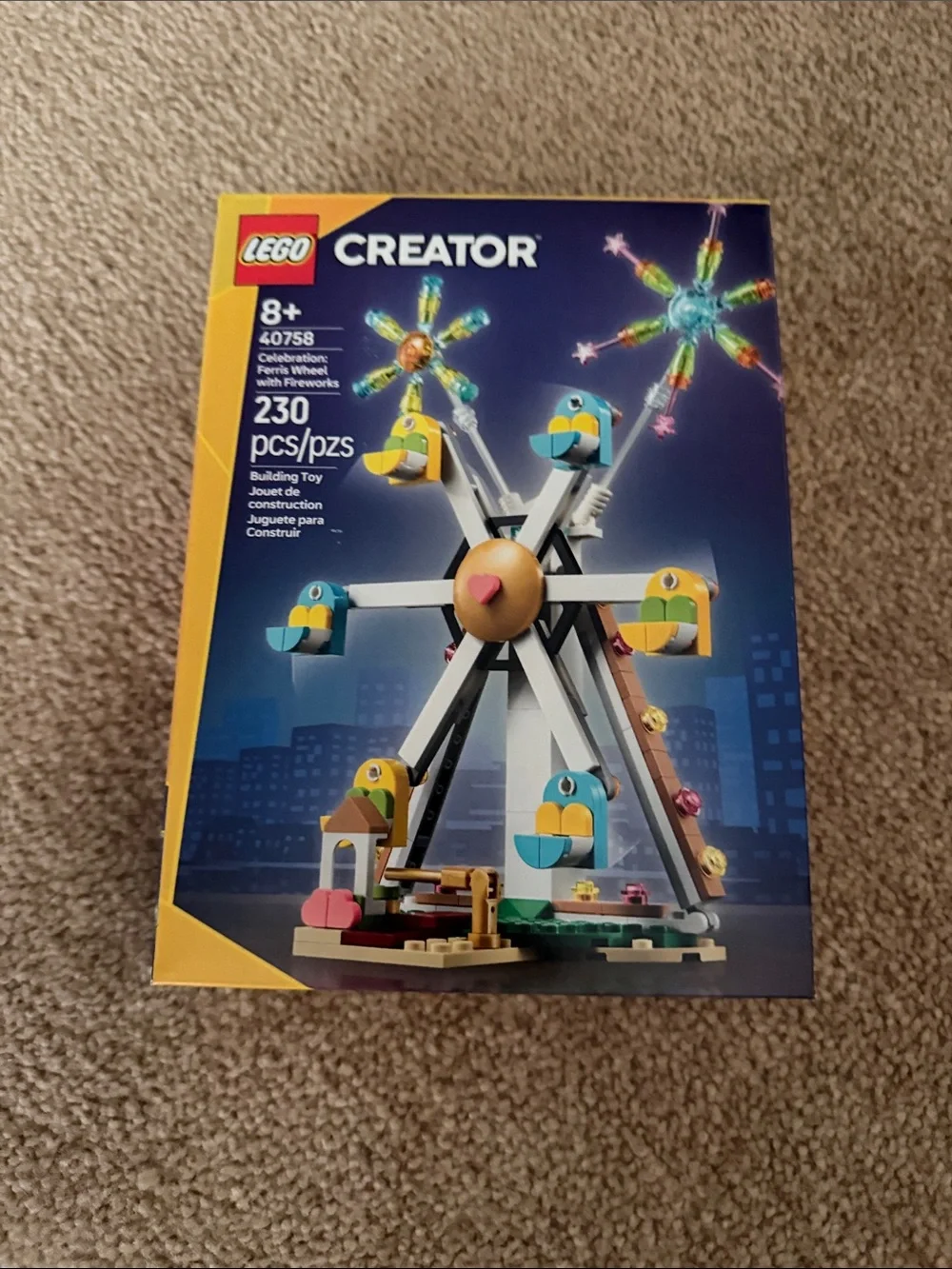 Lego Creator Ferris Wheel with Bright Yellow, Blue and Pink Accents